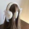 Bowknot Plush Ear Muffs for Cold Weather Fashion Ear Protective Ear Warmers Thick Furry Ear Muff for Women Skiing Hiking