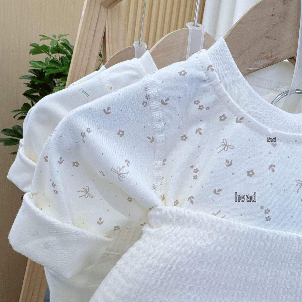 New Arrival High-Waist Pure Cotton Infant Set: Spring/Autumn Clothes & Pants