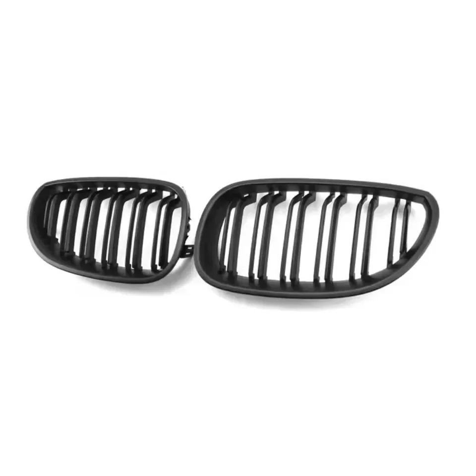 Front Bumper Chrome Diamonds Style Hood Grilles For BMW 5 Series E60/E61 2004-2009 Single Line Style Slat Grilles