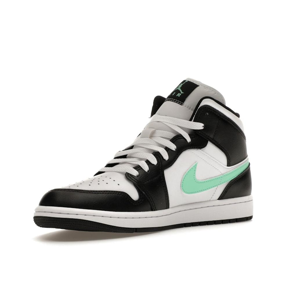 Air Jordan 1 Mid Green Glow Men Sneakers Black White DQ8426-103