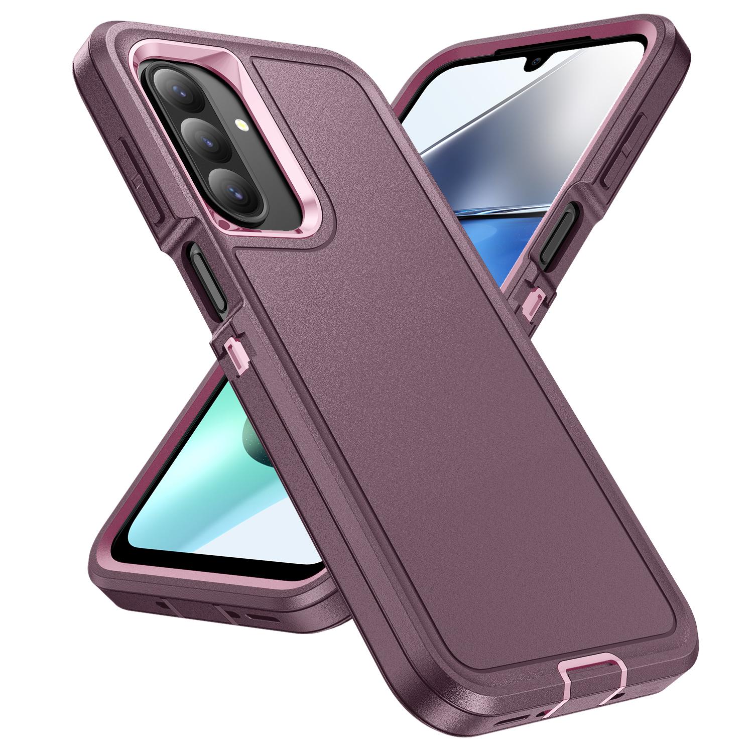 

For Samsung Galaxy A26 5G Case PC+Silicone+EVA 3 in 1 Shockproof Phone Cover Purple+Pink