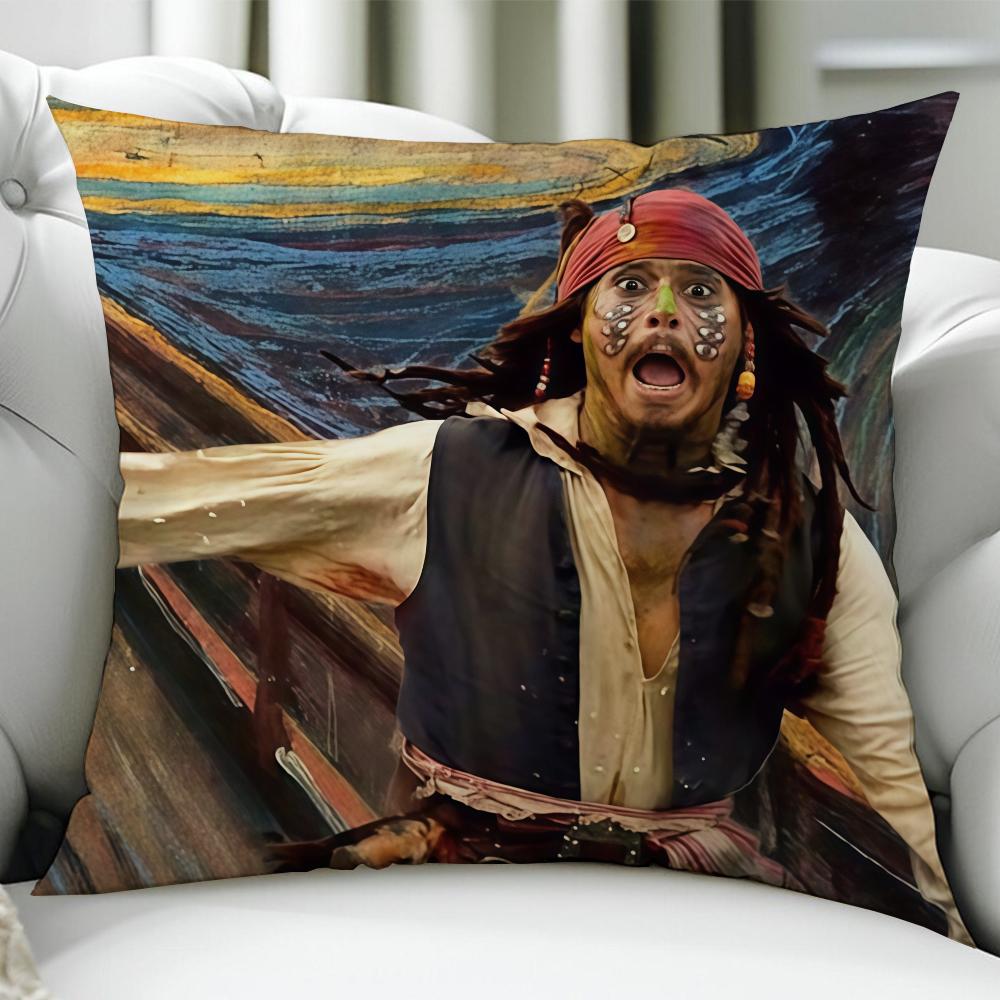 Cool JJack Sparrow Cushion Cover Birthday Anniversary Gifts Double Sided Printed Zipper Cushion Cover Soft Skin Bedding