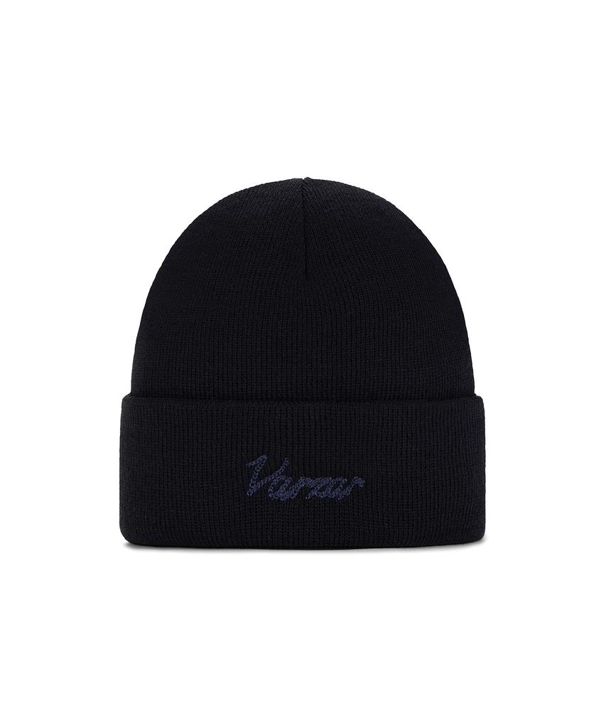 Bajal Chain Logo Natural Beanie Black
