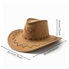 Cowboy Hat with Bull Head Windproof Chin Cord Wide Brim for Cowboy, Women, Outdoor,