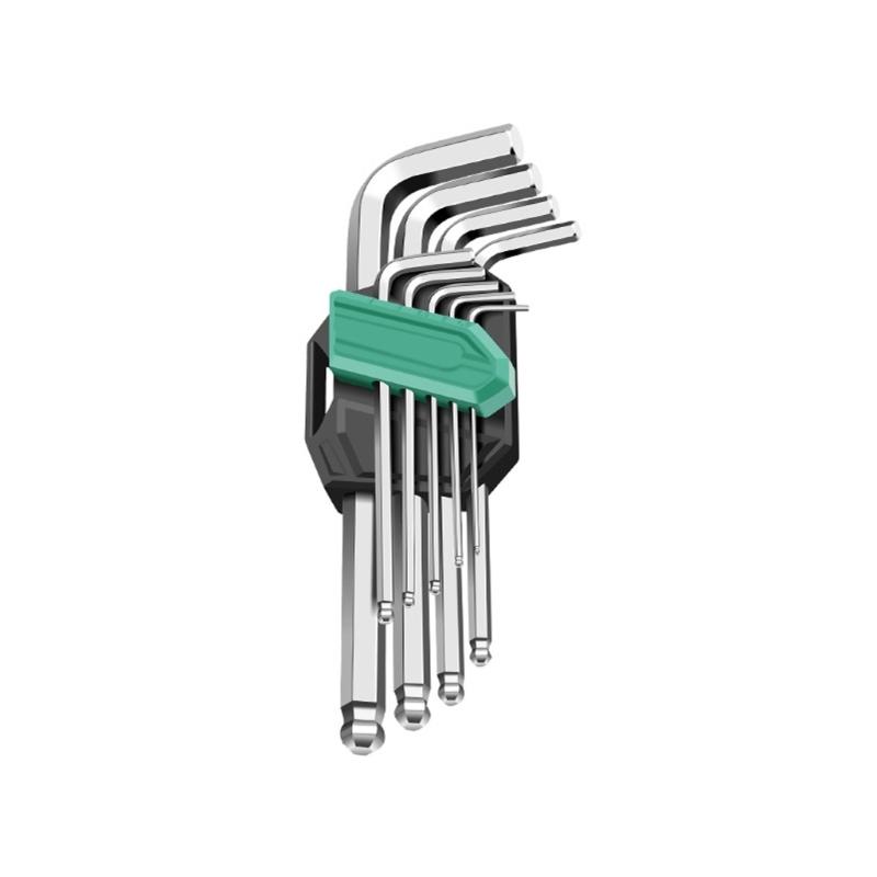 Professional 9Pcs Hex Key Wrench Set With Precise Size Marking Ideal For Bike Maintenance And Engineering Use Tool