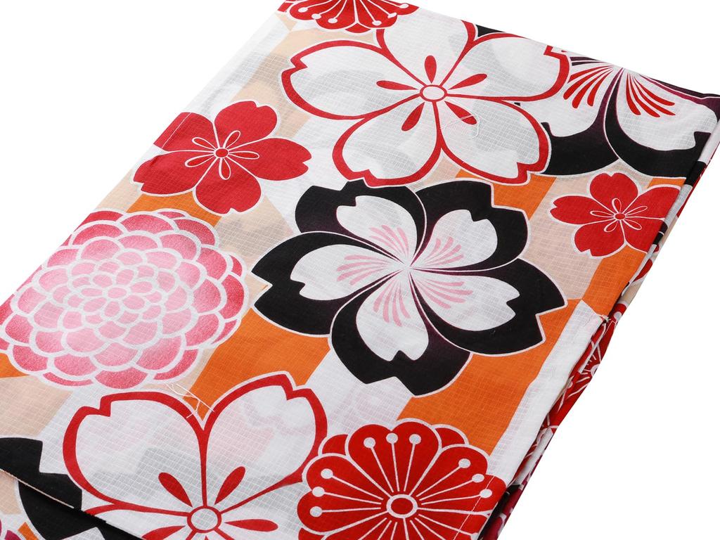Ready to Chitoshiki Cotton Plum Great Value Corsage Wrinkled Unique Geta Lucky Yukata Lucky Summer Fireworks Display Free [SAKIKU-EN] wear! Women's