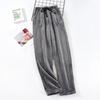 Men Homewear Pants Thicken Loose Solid Color Coral Fleece Elastic Waist Cold-proof Drawstring Loose Men Winter Pants for Camping