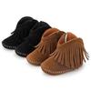Warm Velvet Baby Boots with Soft Rubber Soles and Non-Slip Tassels