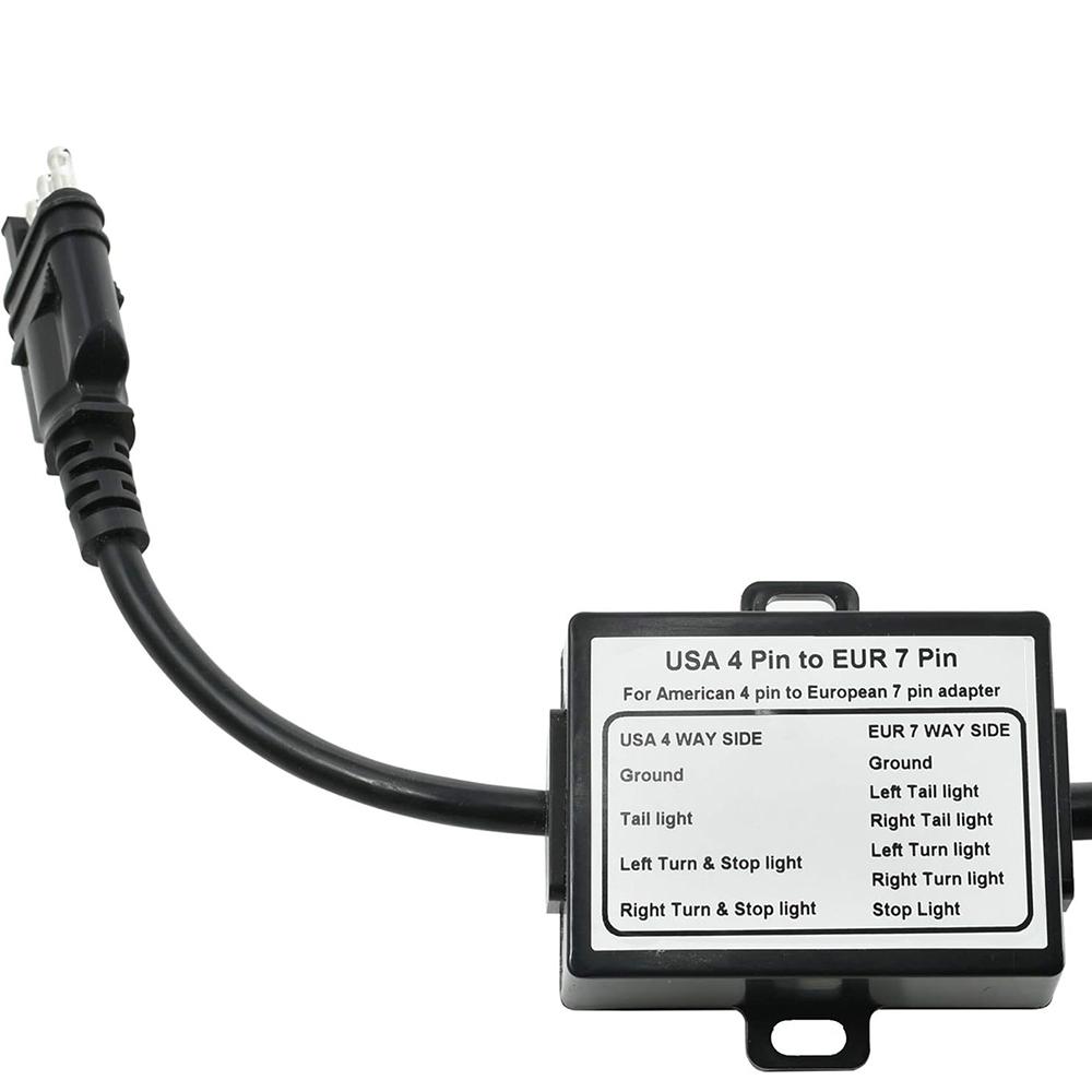 1Pc Portable Trailer Connector Accessories American 4-pin To European 7-pin Adapter Trailer Harness Connection Converter