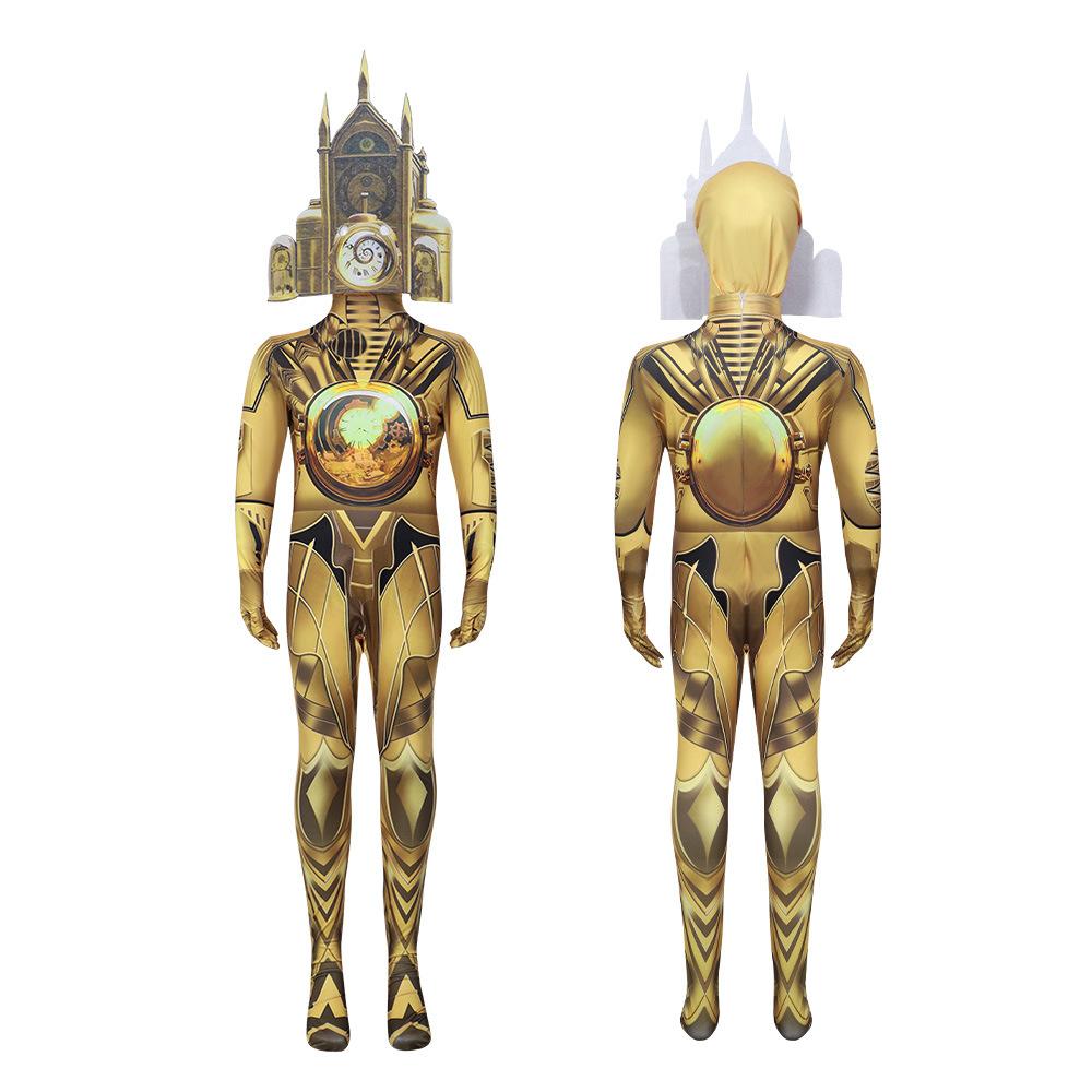 Halloween Skibidi5 Strumpfhose Cosplay Kostüm Einteiler Kinder Cosplay Kostüm Monitor Mann gegen Toilettenmann