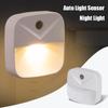 White Plug In Light Sensor Energy Saving Children Bedroom LED Bedside Lamp Night Light Wall Lamp