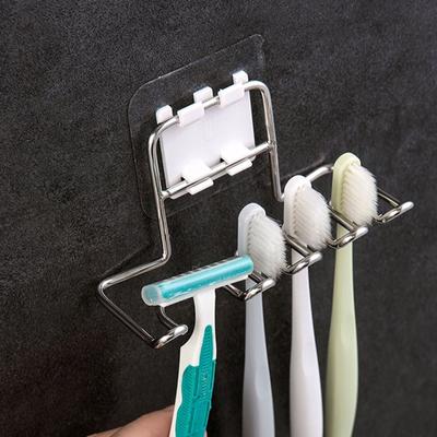 Wall Mounted Stainless Steel Toothbrush Holder Bathroom Tooth Brush Toothpaste Razor Organizes Stand Bathroom Accessories