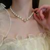 Twist winding multi-layer pearl necklace French retro fashion temperament collarbone chain personalized versatile design sense necklace
