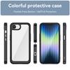 For iPhone 16e Clear Back Case Colorful Frame TPU+Acrylic Phone Cover