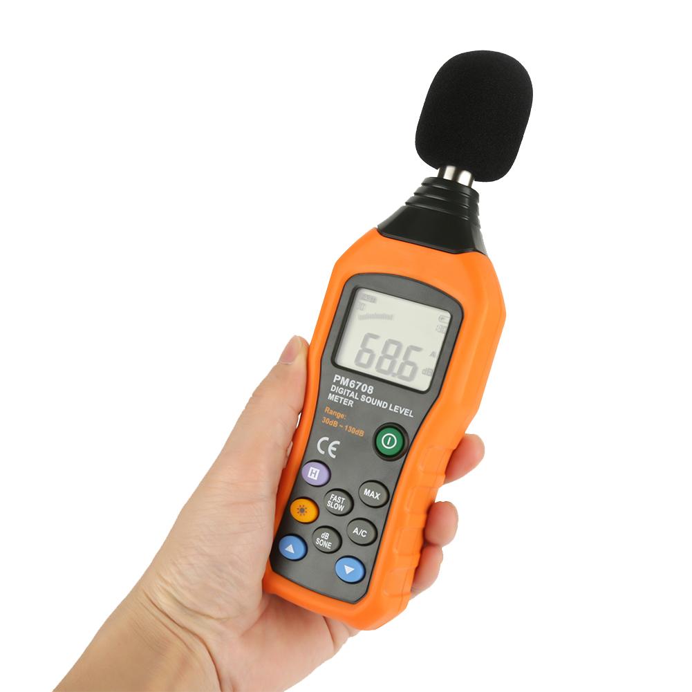 PEAKMETER PM6708 LCD Digital Audio Decibel Sound Noise Level Meter Tester 30130dB