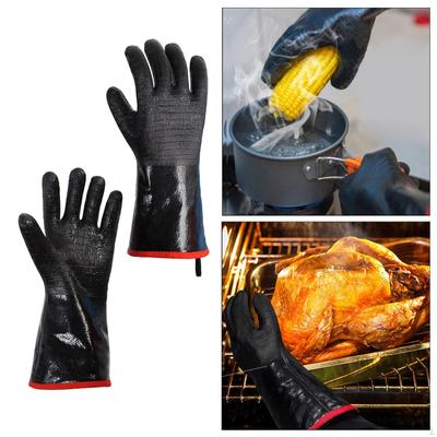 1 par de luvas de neoprene para churrasco resistentes à prova de óleo