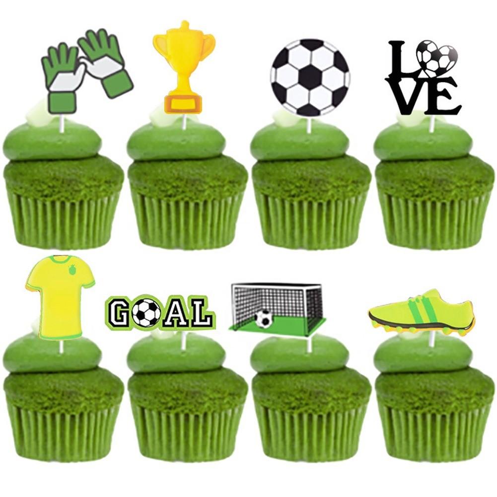 24PCS Football Party Cake Decoration Soccer Global Championship Theme DecorationGarden Power Tool Accessories For Outdoor Garden