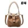 Autumn Winter Lamb Wool Bucket Bag Vintage Plush Mini Crossbody Shoulder Bag for Women Elegant Versatile Fashion Purse