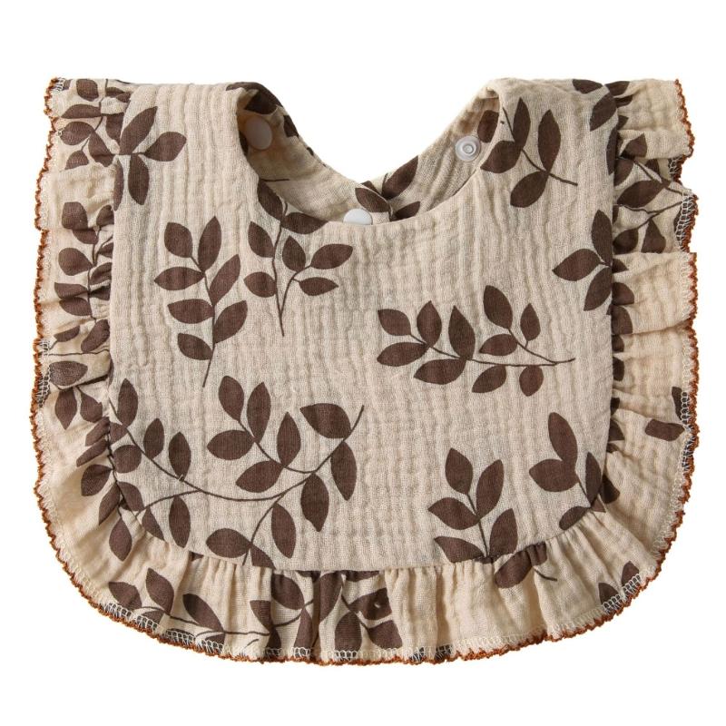 

Breathable Baby Bibs Newborn Drooling Bib Cotton Burp Cloth with Adjustable Buttons 4-layer Teething Bib Feeding Towel
