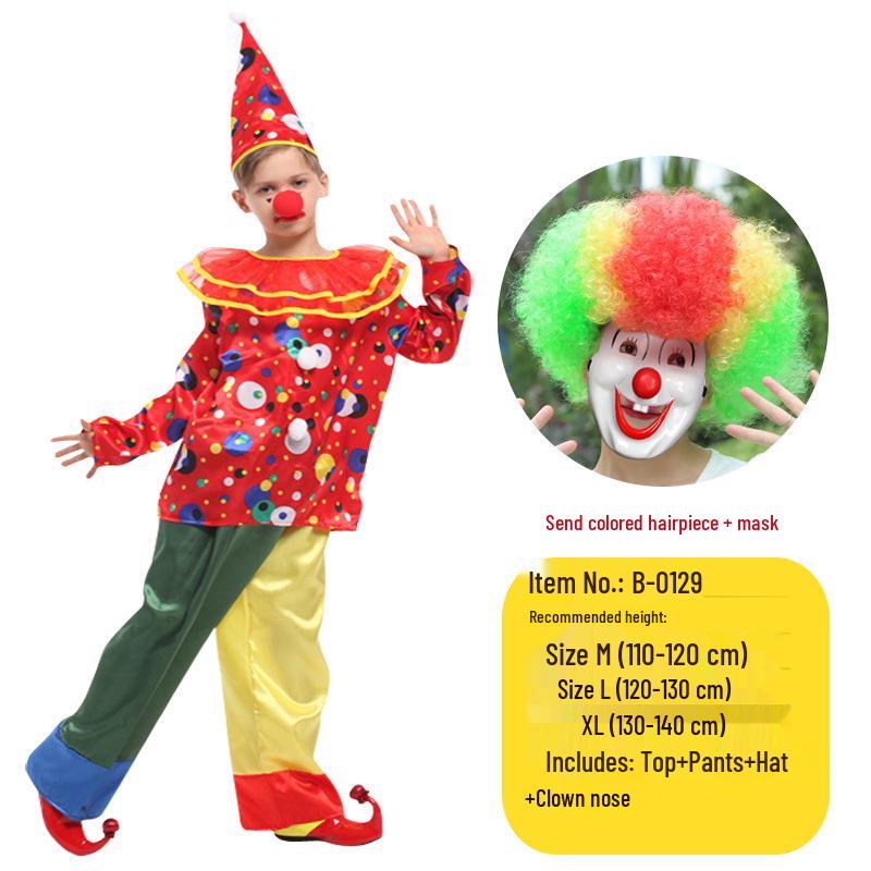 Kids' Clown & Magician Costume Set for Boys & Girls - Perfect for Masquerades, National Day, Christmas & New Year Performances.