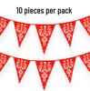 Double Happiness Wedding Triangular Pennant Banners - Outdoor Hanging Decorations