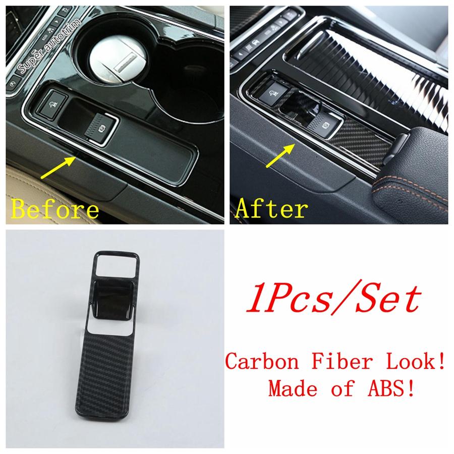 Car Electric Handbrake Parking P Stalls Button Decoration Cover Trim Fit For Jaguar XF 2016 - 2024 ABS Carbon Fiber Accessories