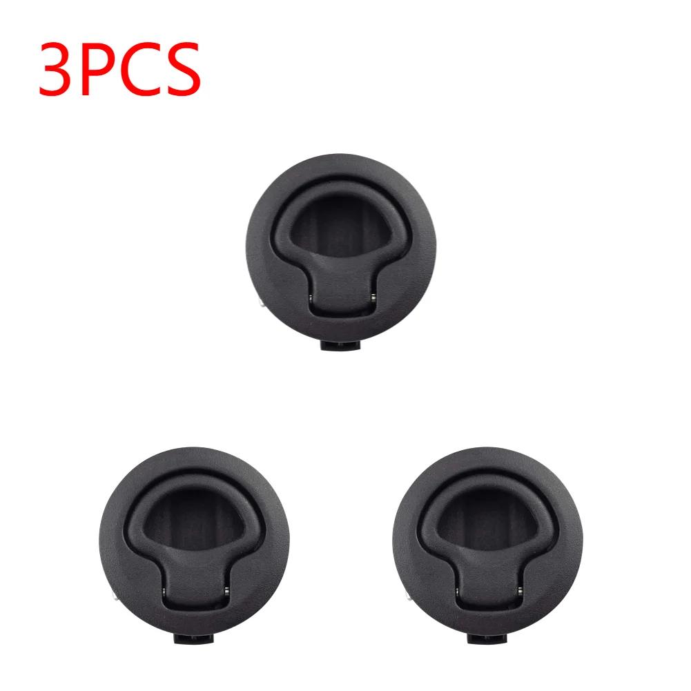 1-10Pcs Boat Door Latch Flush For Boat Pull Latch Plastic Marine Round 61*61*25mm Flush RV Handle Lock Boat Accessories