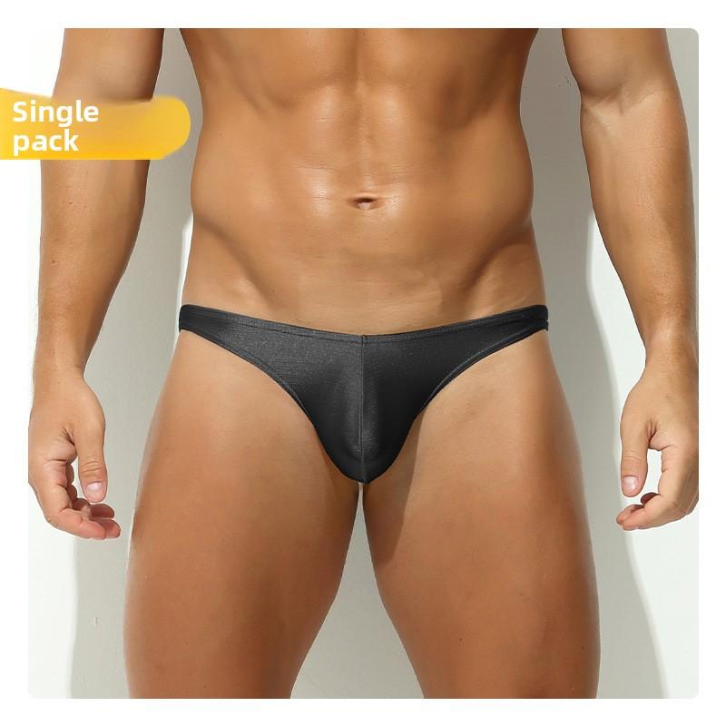 Men's Spring and Summer Solid Color U Convex Large Bag Breathable Low-waisted Briefs