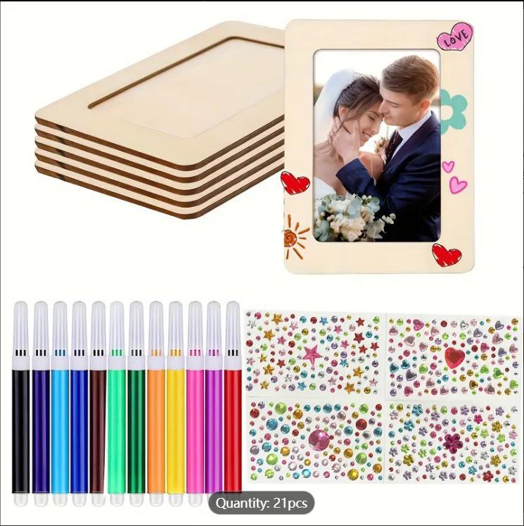 Dziecięcy zestaw do malowania graffiti z drewna DIY: Rękodzieło i Ramki na Zdjęcia