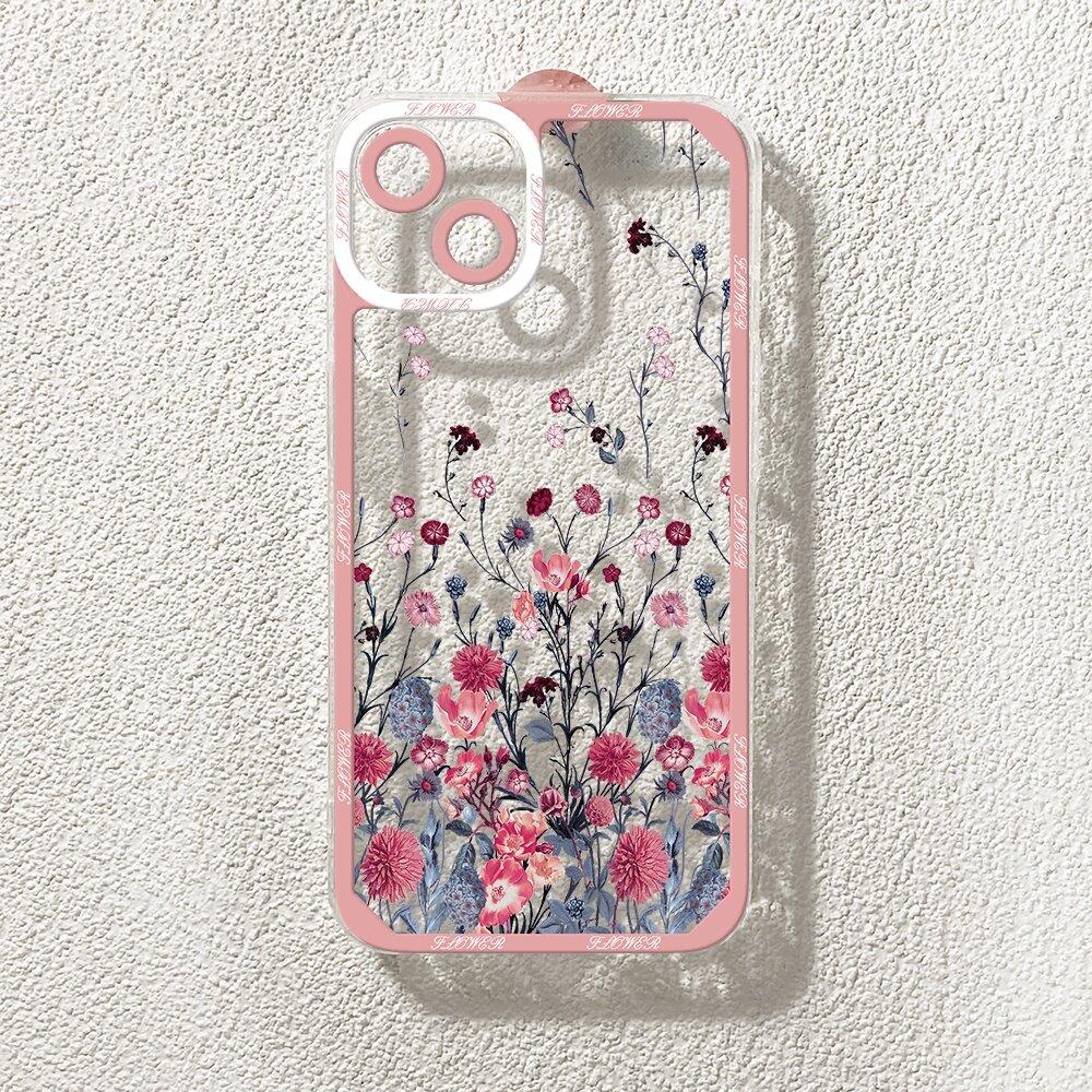 Flower Case for Xiaomi Redmi Note 13 14 Pro 5G 12 14 4G 10 11 12 13 14 Pro Plus 5G 11S 12S Transparent Thin Silicone Soft Cover