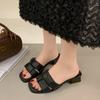 Fashion Shoes Low PU Rubber Rome Hoof Heels Fabric Low Shoes PU Rome Hoof Heels Fabric