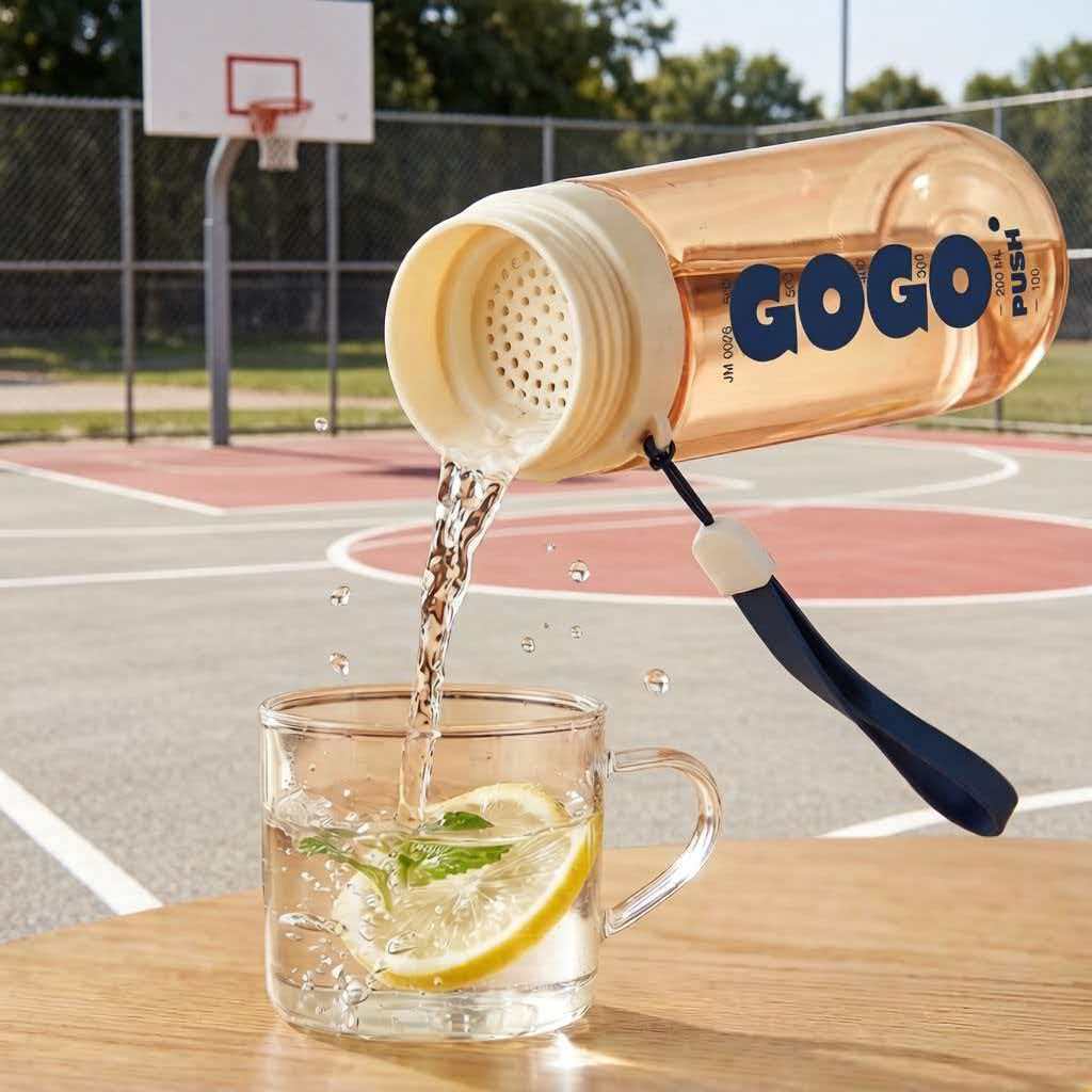 Sports Water Bottle 1000ml, BPA-Free Plastic, Leak-Proof with Tea Infuser, Drop-Resistant Large Capacity for Outdoor Gym Students Unisex