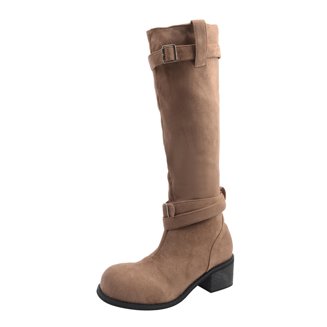 

Удобные Винтажные Женские Не Устающие Высокие Ковбойские Сапоги - Удобная Мягкая Нескользящая Обувь, Увеличивающая Рост 40 хаки