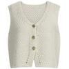 Shop   Women S Crop Button Stretch Knit veSt 6 Color Khaki Bom wvS 20784   