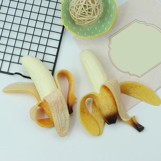 Simulation Peeled Banana Squeeze Toy Soft Stretchy Banana Shape Fidget Toy Portable Simulated Fruit Sensory Pinch