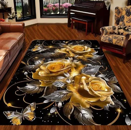 Hand Drawn Sunflower Flower Floor Mat Nd Easy To Clean Living Room Carpet Decoration Carpet Indoor Carpet Bedroom Carpet