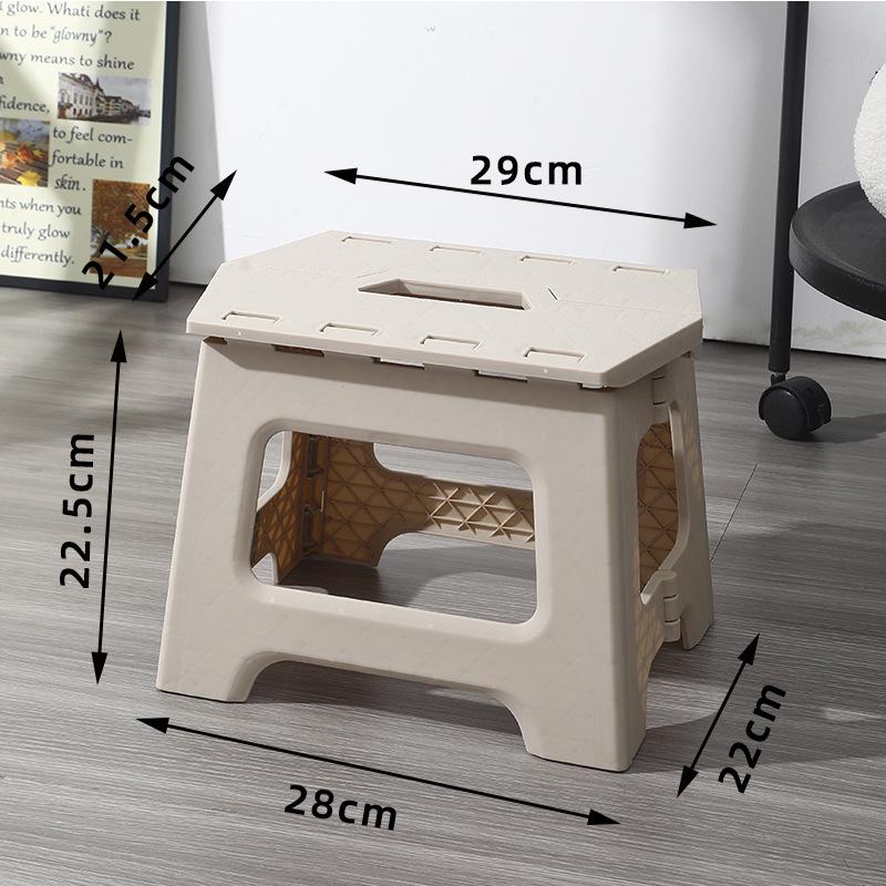 Portable Low-Style Folding Stool: Sturdy Plastic Bench for Outdoors & Small Spaces