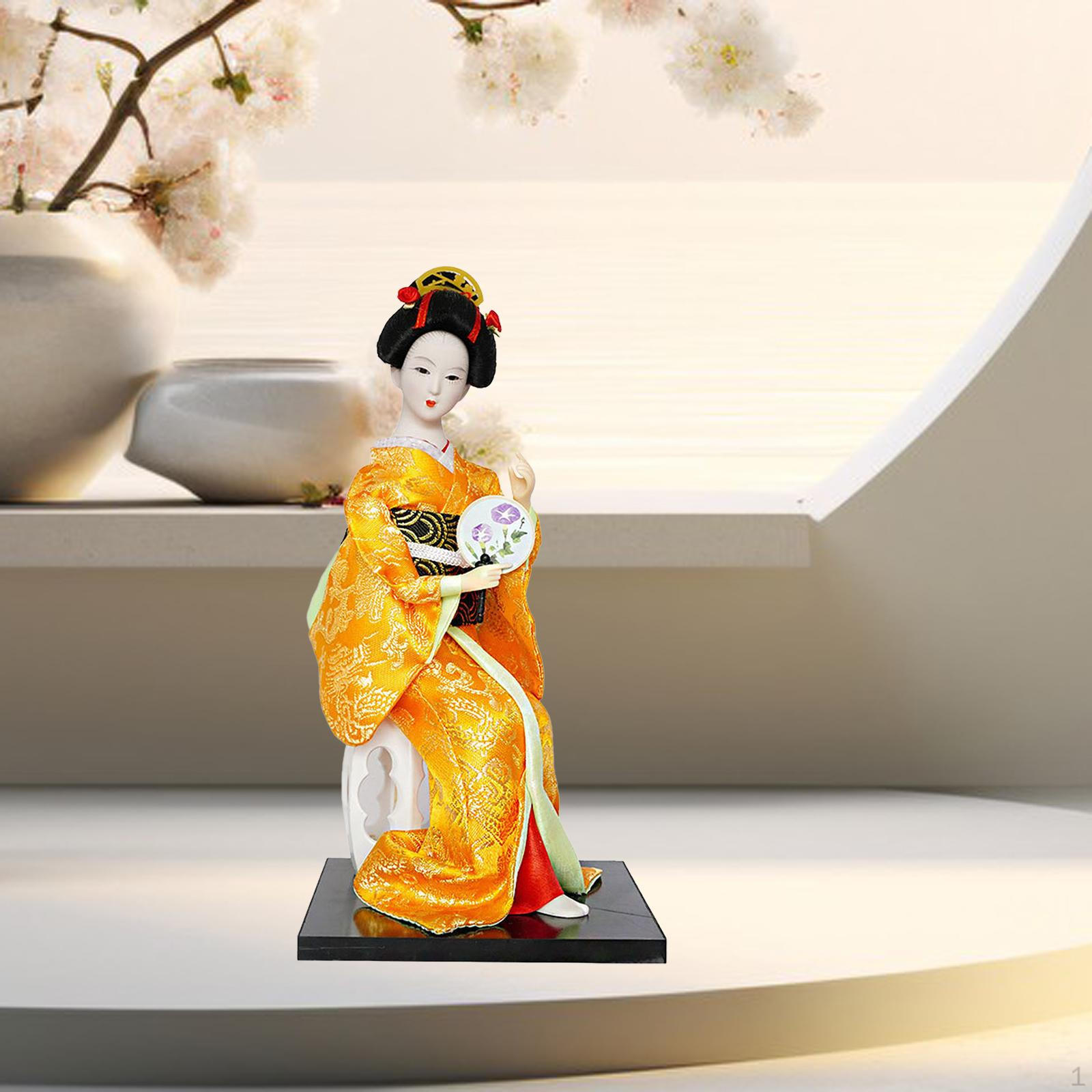 

Этнические японские куклы-гейши, кимоно, 12 дюймов, украшение, статуя девушки, скульптура для стола Style E