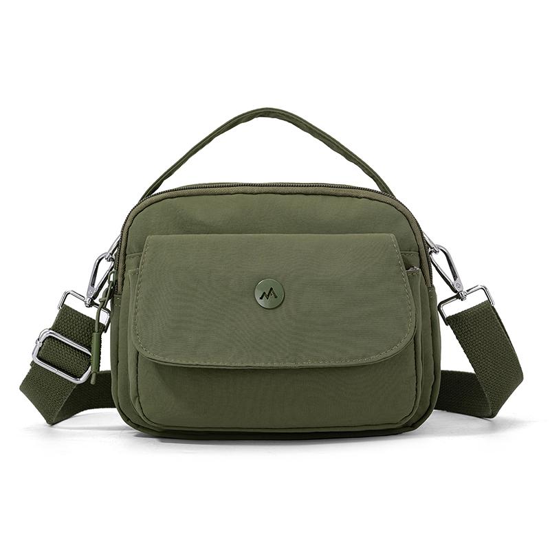 Borsa a tracolla da donna tinta unita a spalla in nylon leggera piccola quadrata