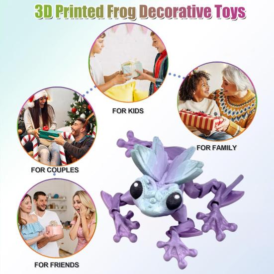3D Printed Frog Figurine Movable Joints Frog Figure Model Toy Articulated