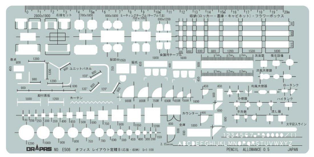 

Drapas Template E508 Office Layout Ruler 1:100 B 31508