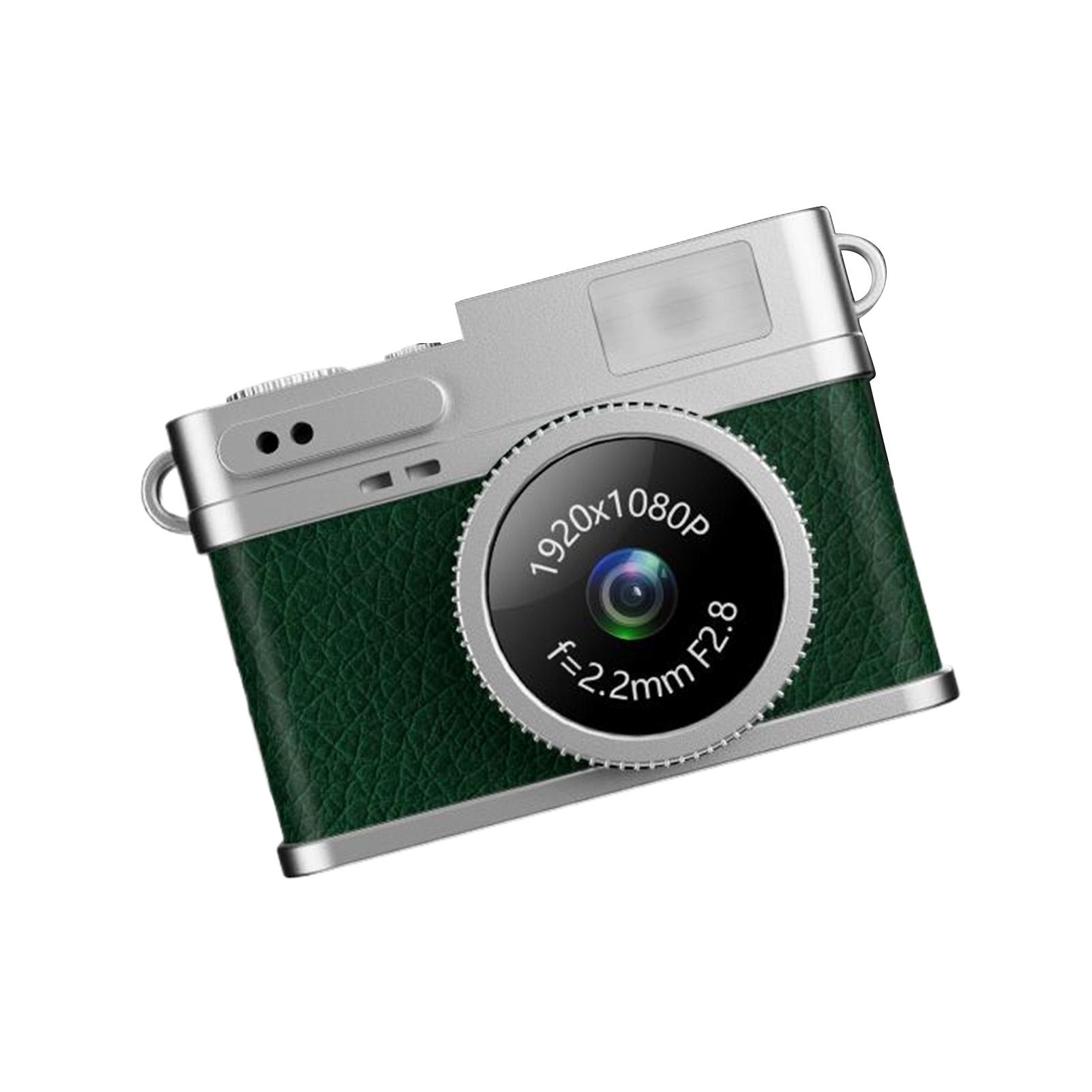 

Mini Camera 0.96in Screen 1080P HD Outdoor Sports Portable Video Recorder Necklace Pendant Retro Digital Camera with 32GB Card зелений