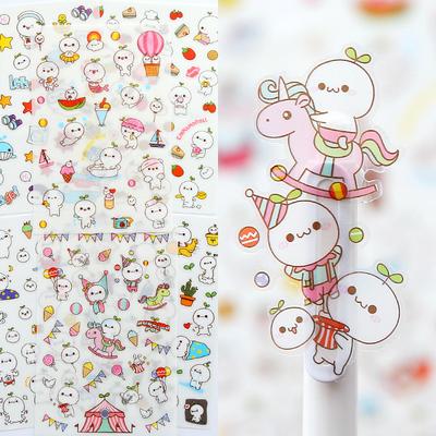 6PCS/set DIY Kawaii Cute Drawing Market Planner Book Diary Decorate Stationery Stickers PVC Transparent Scrapbooking