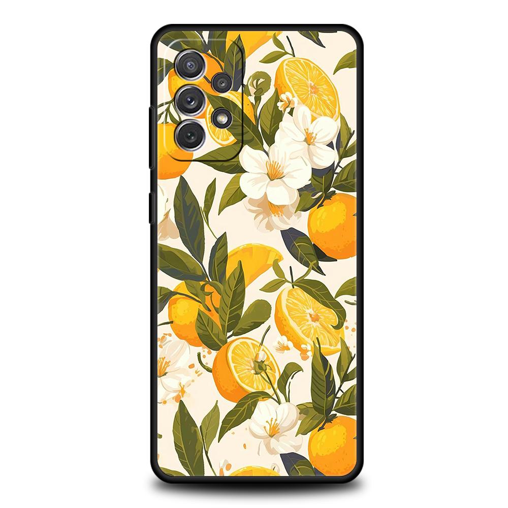 

Phone Case for Samsung Galaxy A55 A53 A52 A52S A51 A41 A35 A32 A25 A23 A15 A13 A71 A72 Soft TPU Summer Fresh Fruit Lemon Print Samsung A15