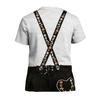 Men's Oktoberfest Vintage Texture Print Short Sleeve T Shirt Loose Fit Casual Summer Daily Wear Top with Suspender Design