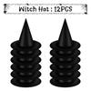 12Pcs Halloween Decoration Witch Hat Cap Costume Accessory Halloween Party Horror Props Oxford Hat Pure Black Pointed Hat Magic Hat
