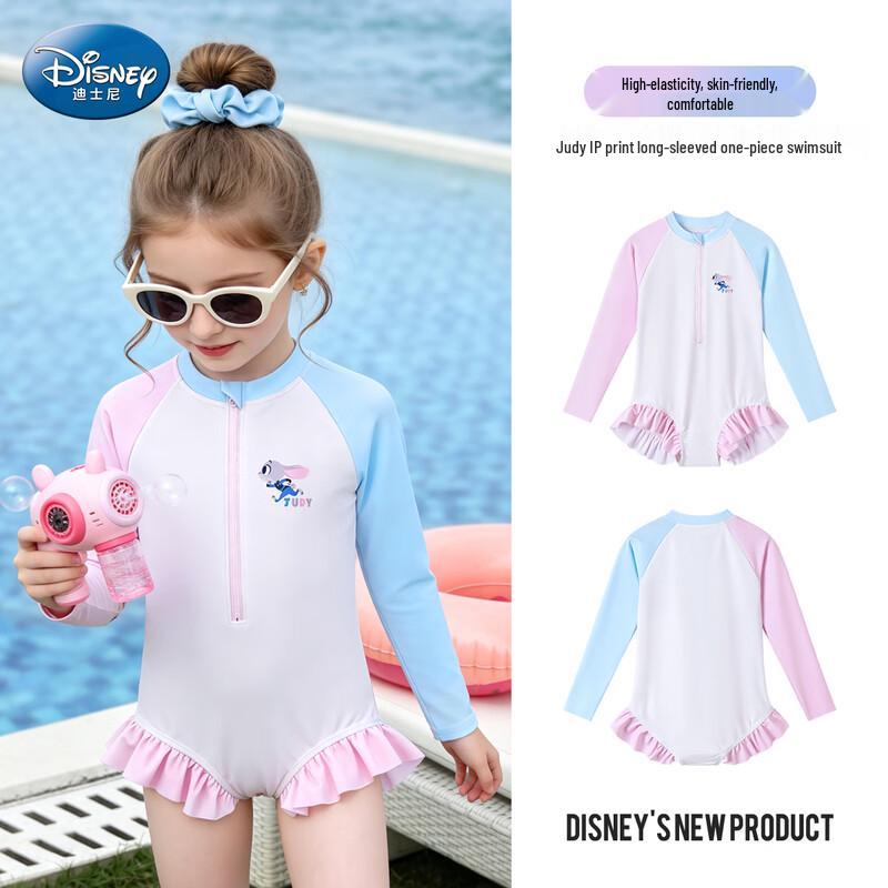 Disney Girls Judy Long-Sleeved Ruffled One-Piece Swimsuit 120