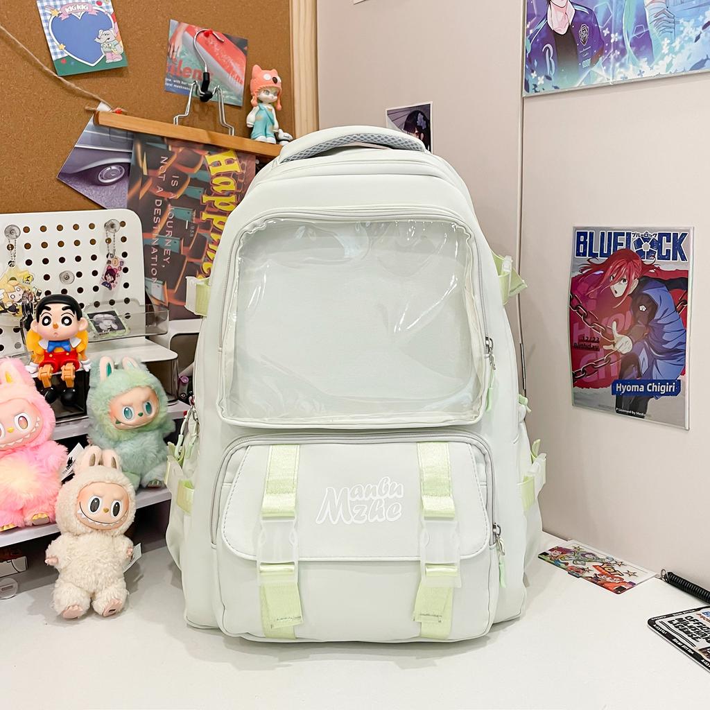 The schoolbag is fresh and cute, and the two-dimensional yuan bar is high school, high quality and large capacity.