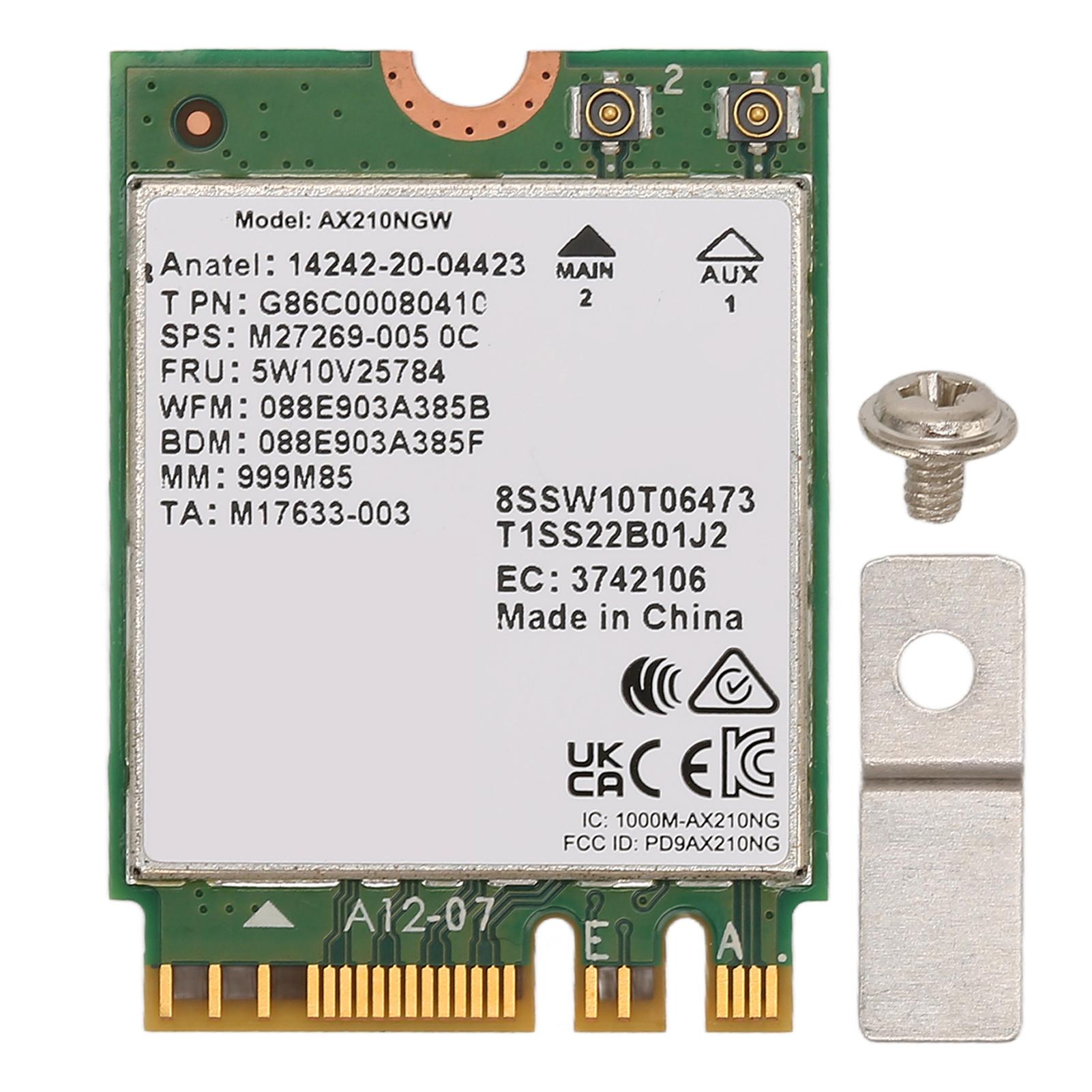 

Мережева карта NGFF AX210 Стандарт NGFF M2 Трьохдіапазонна 2.4G 5G 6G BT 5.2 MU MIMO WIFI6E Мережева карта