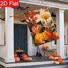 2D Flat - 2D Flat Thanksgiving Pumpkin Maple Leaf Garden Flag - 3-28 X 40 Inch Outdoor Garden Flag, Double-Sided Home Decoration Courtyard Decoration